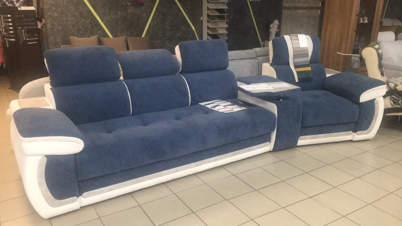 Диваны Айпетри Люкс в наличии. Мозырь Лайфмебель  Д 1387 Пандора 312 /пандора 305(белкрафт),музыка,релакс,пленка--LS 932-2